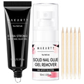 Makartt nail glue solid texture tube design for spill-free application and strong adhesion.