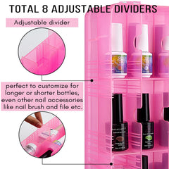 Makartt Nail Polish Organizer opened with bottles reveals clear color palette.