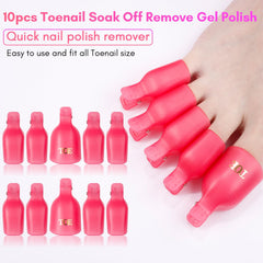 Makartt nail polish remover kit rose finger clips securely hold acetone pads for clean removal.