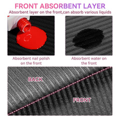 Makartt nail table mat folded design provides double-sided protection against spills.
