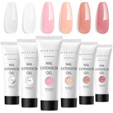 Makartt Poly Nail Gel Kit 6 colors swatches for versatile neutral extensions.