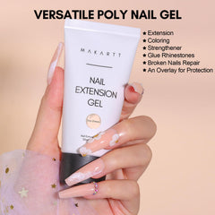 Makartt Poly Nail Gel nude on swatch demonstrates versatile design options