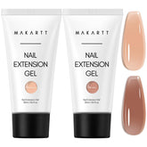 Makartt poly nail gel set nude-brown tubes for versatile color extensions.
