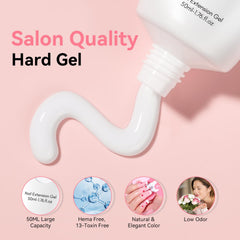 Makartt Poly Nail Gel White 50ML swatch shows even coverage and clean lines.