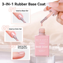 Makartt rubber base gel 2in1 color coat—natural color with added strength.