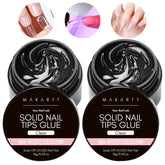Makartt Solid Nail Glue Gel close-up demonstrates precise, mess-free application for smooth starts.