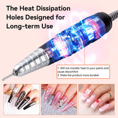 Makartt Up200 nail drill charger provides compatible power for uninterrupted sessions