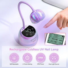 Makartt UV LED Nail Lamp 360-degree coverage ensures even curing from all sides.