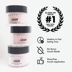 MakarttPro cover powder swatch demonstrates precise, even coverage for crisp nail designs.