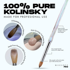 MakarttPro Kolinsky Crimped Brush handle detail shows ergonomic grip for comfortable sessions.
