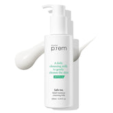 MAKEP:REM Safe Me. Relief Moisture Cleansing Milk bottle demonstrates a gentle, hydrating cleanse for sensitive skin.