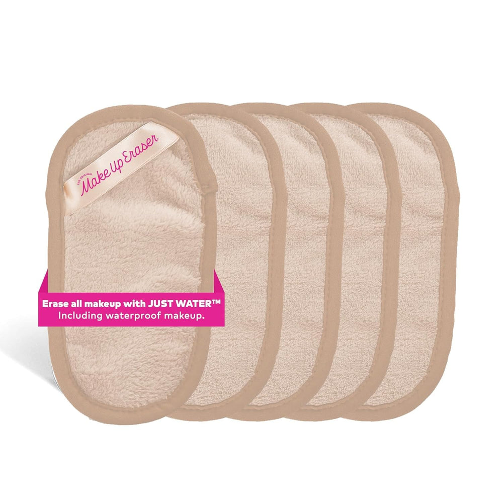 MakeUp Eraser Mini PRO 5-pack product shot demonstrating reusable makeup removal cloths