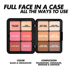 Make Up For Ever HD Skin Face Essentials Palette Harmony 1 swatches showing skin tones blending softly.