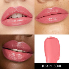 MAKI YIKA Moisture Lipstick color swatch reveals nude pink hue and rich payoff