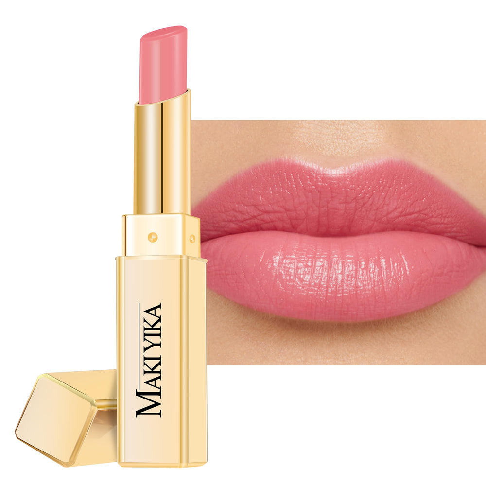 MAKI YIKA Moisture Lipstick packaging close-up shows premium formula and shine