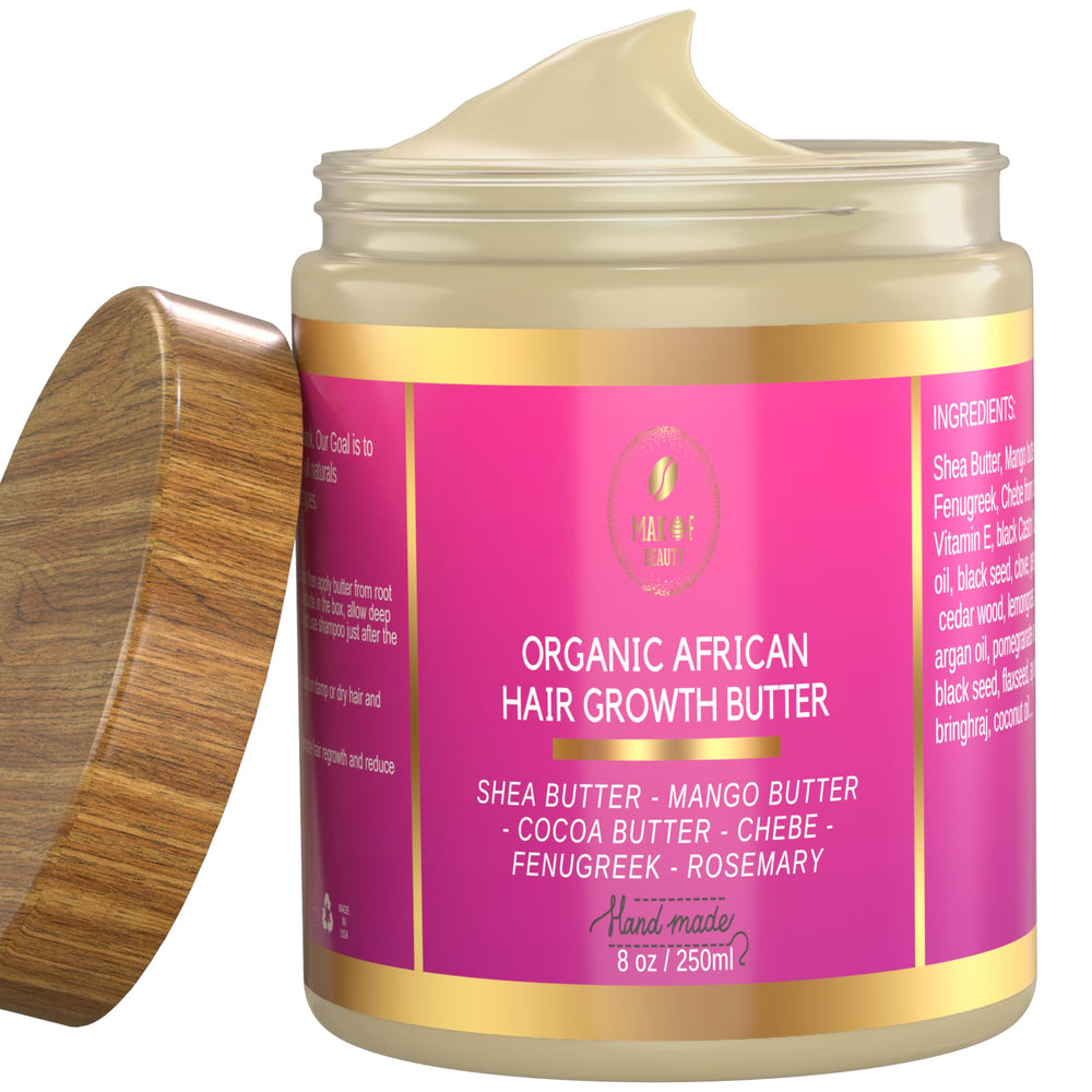 MAKOF BEAUTY Chebe butter packaging shows premium conditioning for everyday care