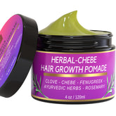 Makof Beauty Chebe Magic bottle closeup highlighting nourishing hair grease.