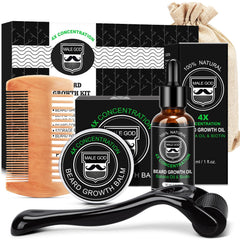 MALE GOD beard oil bottle shows nourishing growth for patchy areas