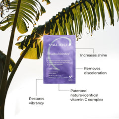 Malibu C remedy being applied to damp hair for color refreshment.