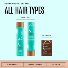 Malibu C Hard Water Conditioner bottle hydrates and smooths hair ends