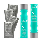 Malibu C Scalp Wellness Shampoo bottle pours for easy application and refreshing cleanse.