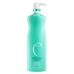 Malibu C Swimmers Wellness Conditioner bottle shows hydrating formula for chlorine and salt-exposed hair