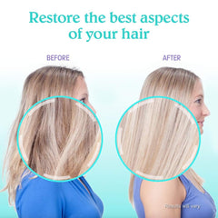 Malibu C Swimmers Wellness Conditioner in-hand highlights creamy texture for easier combing