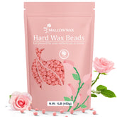 Mallowwax hard wax beads pink rose jar for gentle facial waxing
