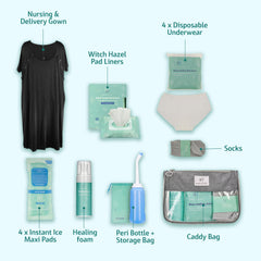 Mama & Wish delivery-gown-front-snaps illustrates breastfeeding access and medical-friendly design.