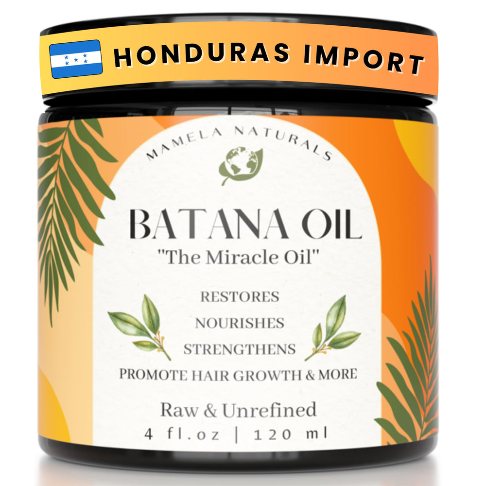 Mamela Naturals Batana Oil bottle 4oz for hair nourishment and growth