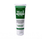 Man1 Man Oil Penile Health Cream tube close-up, fragrance-free and fast-absorbing daily-use