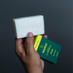 Mando Acidified Cleansing Bar ingredients detail emphasizes mandelic acid balance.