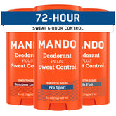 Mando Bourbon Leather stick provides long-lasting odor control for daily wear.