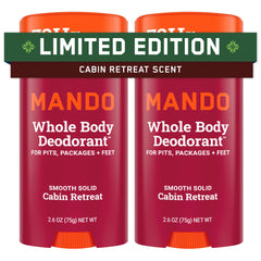 Mando Cabin Retreat deodorant stick front view for all-day freshness.