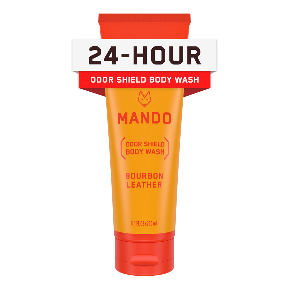 Mando Odor Shield Bourbon Leather bottle promises long-lasting odor control.