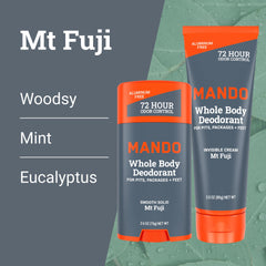 Mando solid-stick Mt Fuji with discreet application for all-day odor protection.