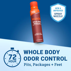 Mando Bourbon Leather deodorant can back view highlighting aluminum-free formula