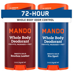 Mando Bourbon Leather deodorant stick shows all-day odor control on skin