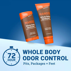 Mando solid-stick close-up demonstrates portable odor protection on the go.