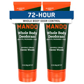 Mando whole body deodorant packaging shows aluminum-free formula for skin safety