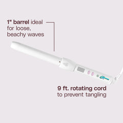 Mane 1 Inch Curling Wand clip-free grip for easy styling during routines.