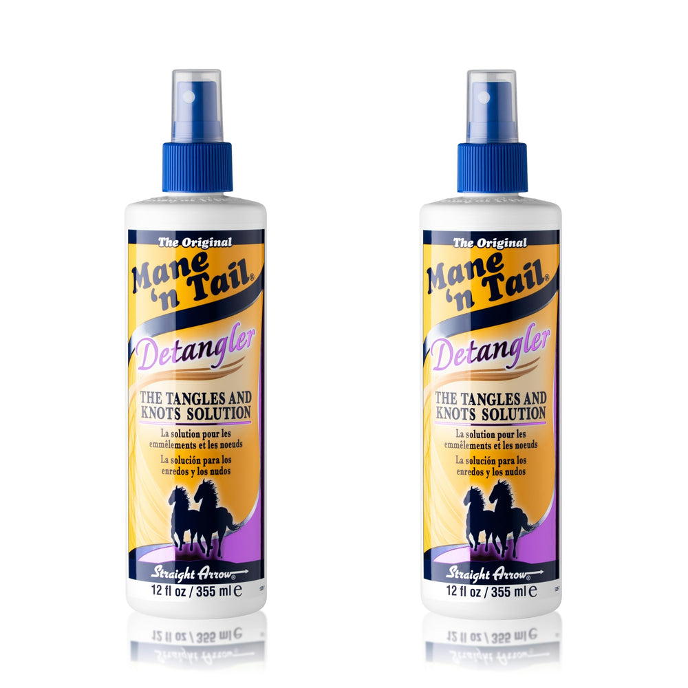 Mane 'n Tail detangler 2-pack Apple Blossom bottle enables quick detangling and smooth combing.