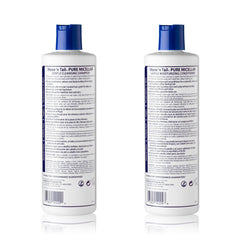 Close-up of Mane 'n Tail micellar shampoo label highlighting vegan biotin cleanse.