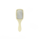 Mane Ready or Knot Mini Detangler Brush handle close-up, ergonomic birch wood grip for easy detangling.