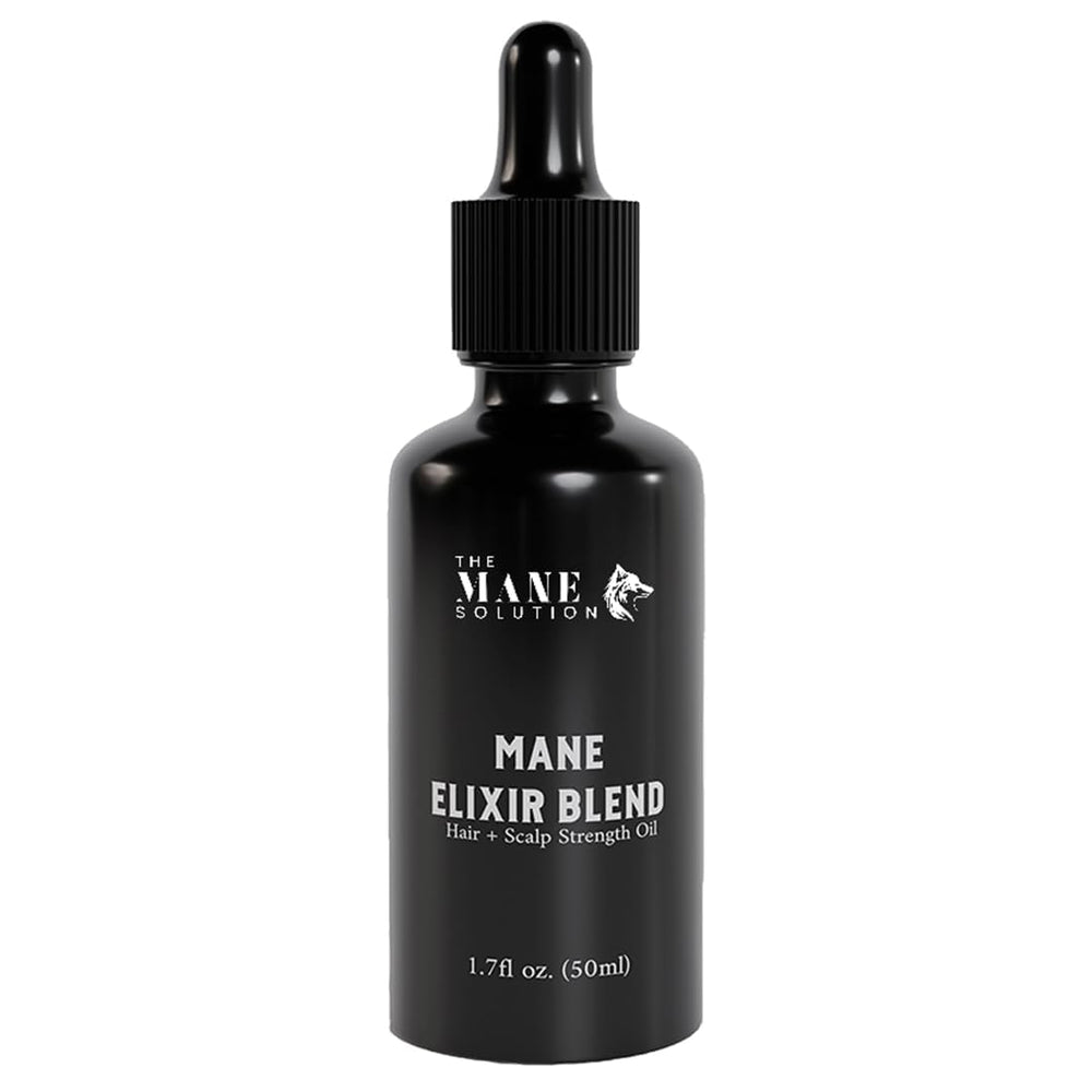 The Mane Solution The Mane Elixir bottle ready for daily use nourishing thinning hair.