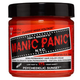 MANIC PANIC psychedelic-sunset bottle shows bold neon orange dye for at-home color.