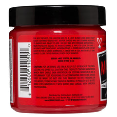 MANIC PANIC Classic Red Passion color swatches on hair reveal deep cherry red with pink undertones.