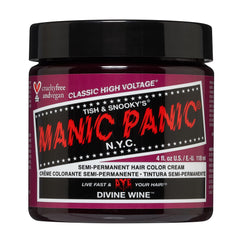 MANIC PANIC Divine Wine bottle closeup showing vibrant, long-lasting color potential