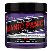 MANIC PANIC Electric Amethyst bottle shows vibrant purple shade for salon-quality color at home.