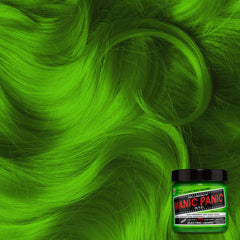 MANIC PANIC Electric Lizard pre-lightened hair example shows best vibrant uptake